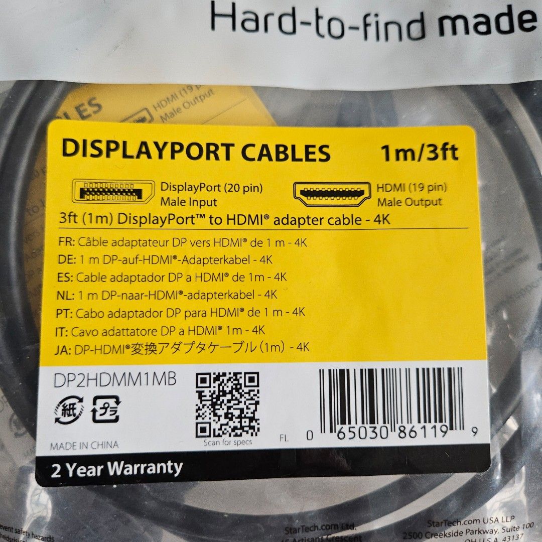 Display Port to HDMI Adapter Cable - 1m505373564853309441