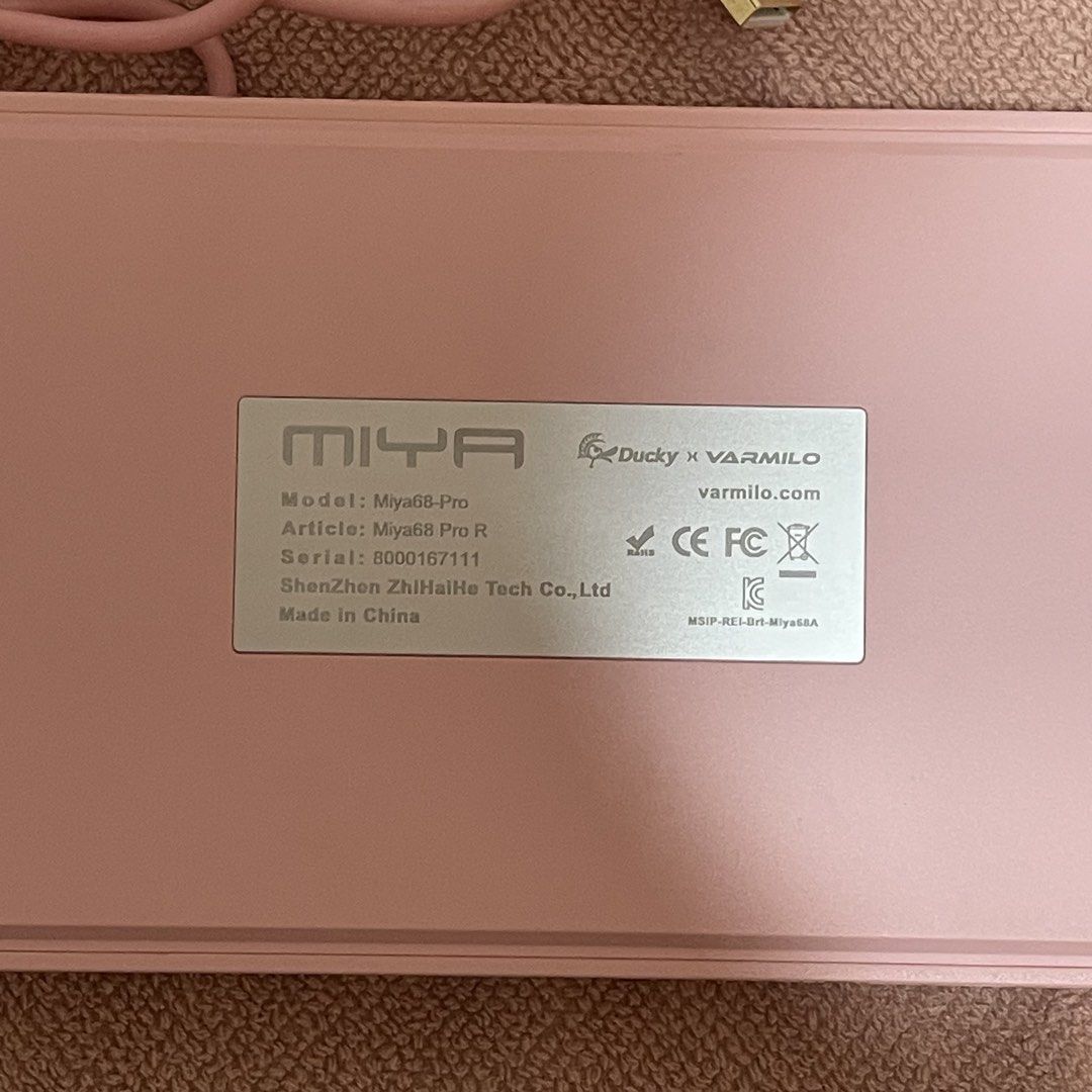 Ducky x Varmilo Miya Pro Sakura Pink Keyboard (Category: Computer Keyboard) located in Aloran. Submitted by essells (Listing ID 1428778241, Image 2). Description: Ducky x Varmilo Miya Pro Sakura Pink Keyboard - i had a keyboard hoarder phase so i bought this back when they were collecting sign ups - used only a couple of times since i do have other ones - will be shipping everything seen in the photos - pretty rare these days already/mostly out o