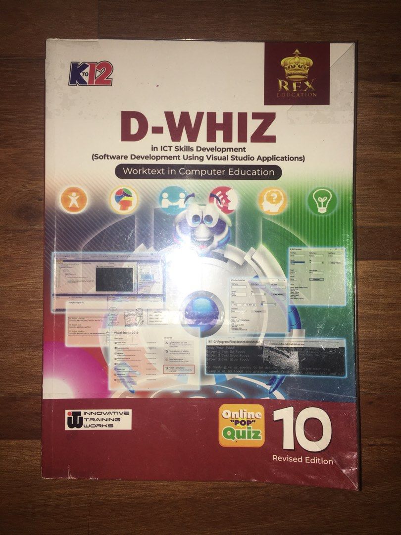 D-WHIZ in ICT Skills Development Grade 10 (Category: Textbooks) located in Manila. Submitted by 2ndfinds (Listing ID 1428744104, Image 1). Description: Walang sulat Message for more details!.