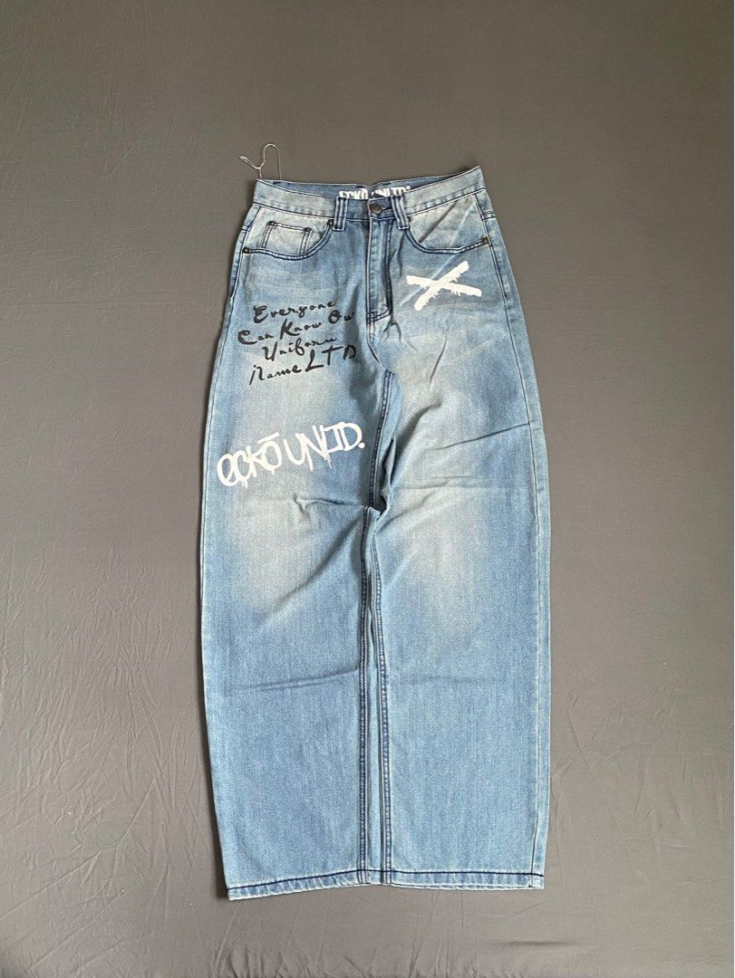 Ecko Unlimited Script Baggy Jeans (Category: Jeans) located in Dagupan City. Submitted by egor. (Listing ID 1428683536, Image 3). Description: Ecko Unlimited Script Baggy Jeans ‎ ‎waistline: 30” ‎length: 43.8” ‎leg opening: 8.2” ‎thigh: 12.8” ‎color rate: 10/10 ‎flaws: faded back tag ‎condition: 9.5/10 ‎.