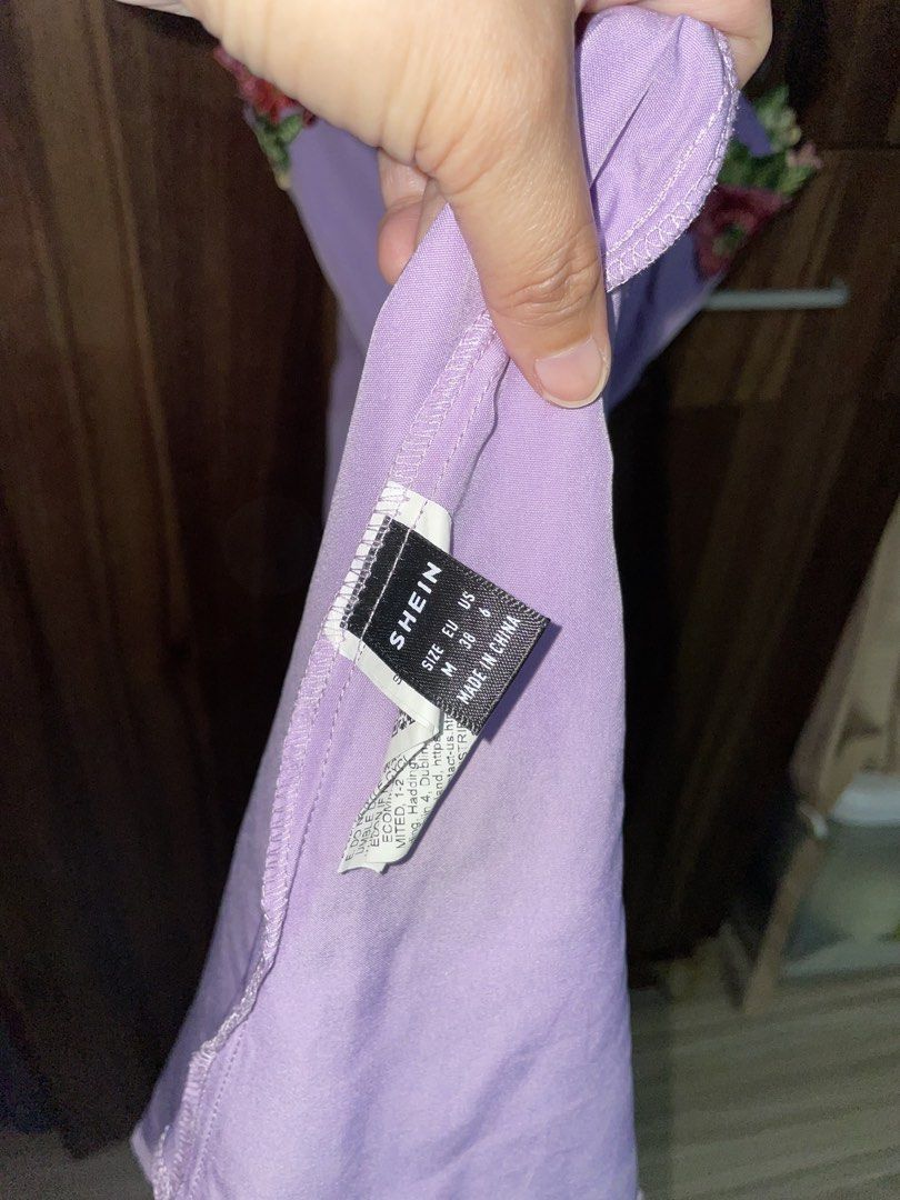 Floral Strap Lavender Dress (Category: Dresses) located in Marikina City. Submitted by declutter_2026 (Listing ID 1428734348, Image 3). Description: Used only twice, can fit medium to lrge or 28 - 30 waistline.
