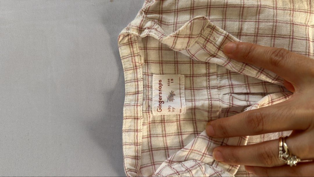 Gingersnaps Plaid Shirt Size 18 (Category: Babies & Kids Fashion) located in Pasig City. Submitted by DeclutterMommaKim (Listing ID 1428686210, Image 2). Description: onced use.
