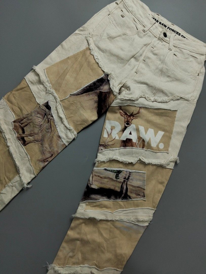 G-star raw x Jaden smith patchwork pants (rare) (Category: Jeans) located in Bulacan. Submitted by recycloth_ (Listing ID 1428747389, Image 3). Description: G-star raw x Jaden smith patchwork pants (rare) size W26 L30 waistline : 28-29 Length : 39" Leg opening : 6" in great condition no issue no flaws HMU!.