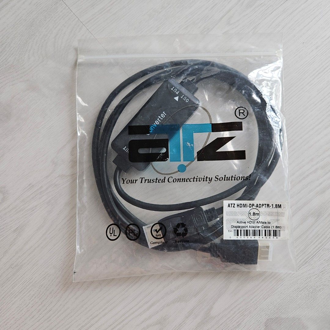 HDMI to Display Port Adapter Cable - 1.8m