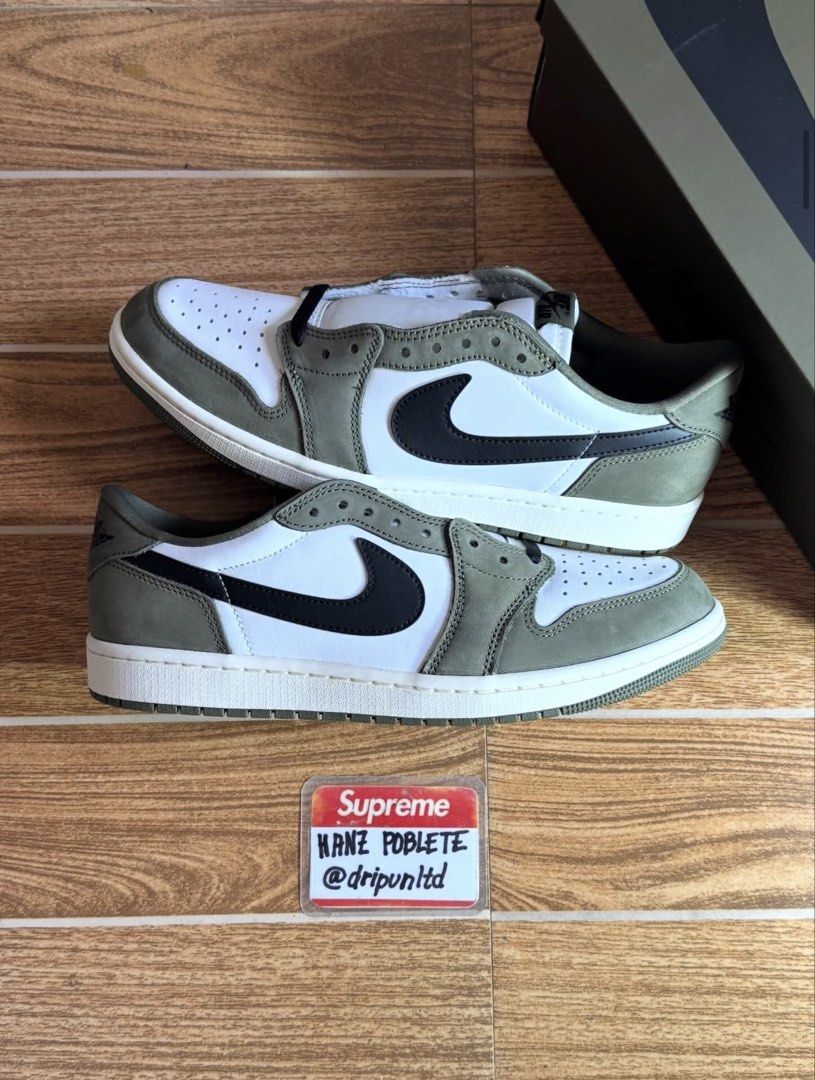Jordan 1 Low OG Medium Olive (Category: Sneakers) located in Mandaluyong City. Submitted by dripunltd (Listing ID 1428661404, Image 1). Description: Jordan 1 Low OG Medium Olive Size 11 Brand New 6,799.