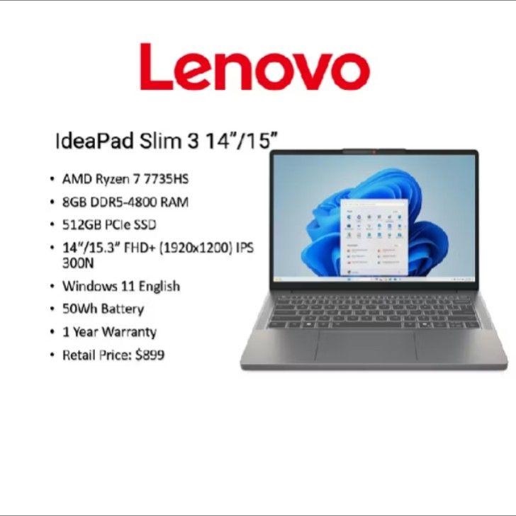 Lenovo IdeaPad Slim 3 14"/15" Laptop