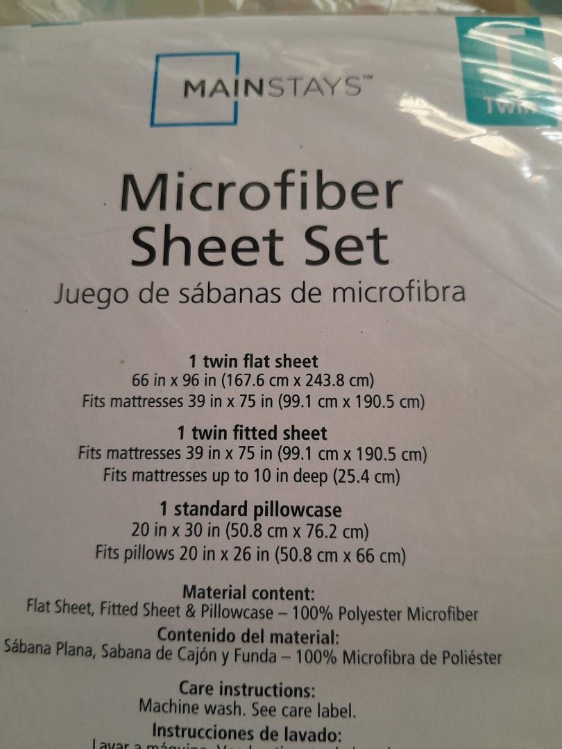 Mainstays Microfiber Twin Bed Sheet Set (Category: Bedding & Towels) located in Makati City. Submitted by mylynmylyn (Listing ID 1428654499, Image 2). Description: 1 flat sheet 1 fitted sheet 1 pillowcase area-Palanan Makati .