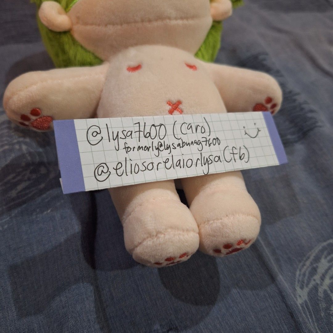 [NU: CARNIVAL] Olivine Plushie (Category: Plushies & Soft Toys) located in Quezon City. Submitted by lysa7600 (Listing ID 1428769089, Image 3). Description: NU:CARNIVAL / NU CARNIVAL OLIVINE PLUSHIE » Fan merch! » My first Nu Carni plushhh, can trade for a Blade plushie tho :0 » No clothes, doll only! (20cm) » What you see is what you get, would need a good wash »» Has no stains, no smell (tested), just very loved :( » PAYO: 600 »» Forgot origina
