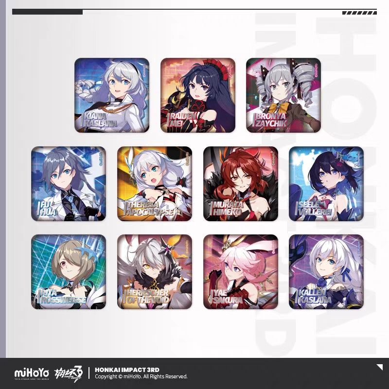 Official Honkai Impact 3 CG Series (Category: Designer & Blind Box Toys) located in General Mariano Alvarez. Submitted by eiimei (Listing ID 1428792475, Image 1). Description: I WONT ENTERTAIN PEOPLE WHO DOESNT READ DESCRIPTION Release: August 2026 (subject to further notice if theres a delay) ETA (PH): 1 month after release ⭐ITEM • Tinplate Badge - P230 Product size: 50x50mm Points: 15 ⭐ORDER CUT-OFF (You can still order even after cut off unles