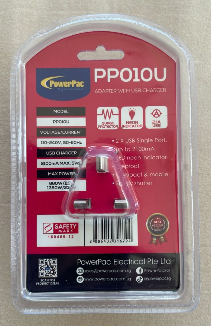 PowerPac PP010U Adapter with USB Charger441428869372989442