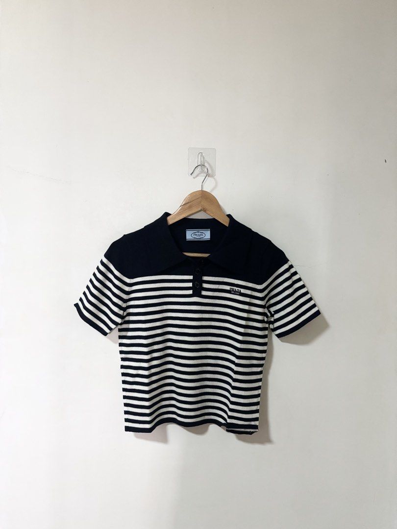 Prada stripe top (Category: Luxury Apparel) located in Bacolod City. Submitted by sheenlythingsforyou (Listing ID 1428621364, Image 1). Description: Rare and good as bnew.
