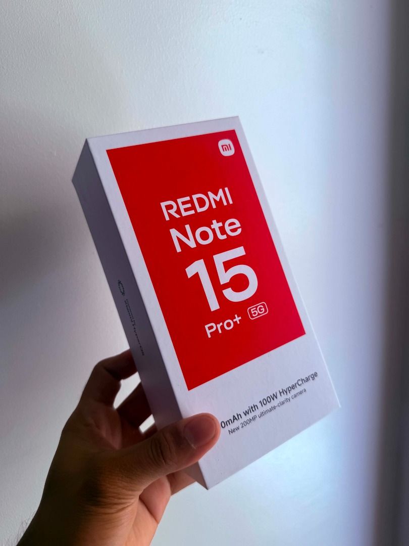 Redmi Note 15 Pro+ 5G (Category: Xiaomi) located in Mandaluyong City. Submitted by karenlabvi (Listing ID 1428658711, Image 3). Description: Used only for product review and for video purposes. 12GB RAM + 512GB ROM. Screen protector is removed already. Small scratch on top frame. SRP: PhP 27,999 Selling it for PhP 24,000. RFS: Decluttering. .