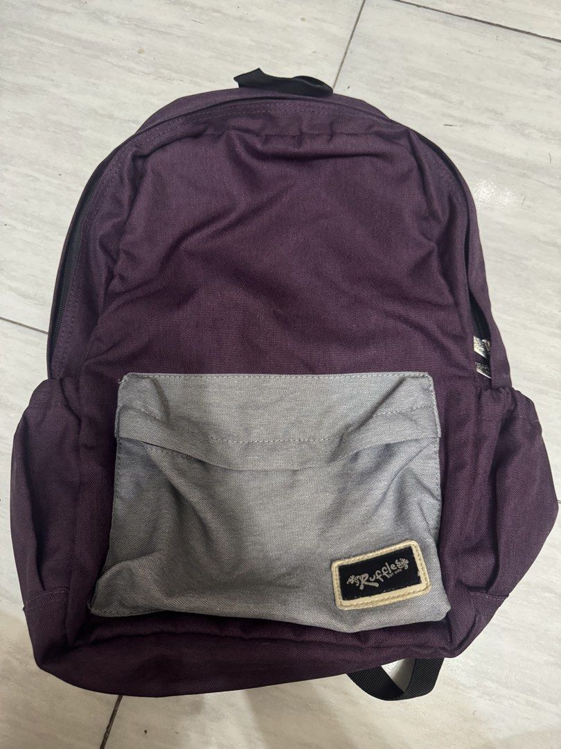 Ruffless Backpack - Purple School Bag/ Laptop Bag (Category: Backpacks) located in Quezon City. Submitted by depot.riri (Listing ID 1428615109, Image 1). Description: Color: Violet Condition: 8/10 Padded Backpack for laptop Great for students Loc: Quezon City MOP: Gcash/Maya/Bank Transfer SF: Lalamove(option for COD w/ addtional fees) .