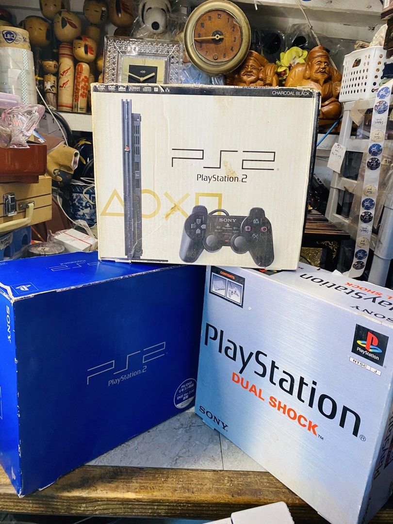 Sony PlayStation 2 & PlayStation 1 Consoles (Category: PlayStation) located in Bacolod City. Submitted by jeffreyhue19895 (Listing ID 1428665497, Image 2). Description: Play Station 1 & 2 Japan🇯🇵 Working & may power lahat na units Inclusion below: 1 unit ps2 slim 2 PS2 1 PS1 Dual Shock 3 original power cord 3 original av cable 3 memory card ₱5,500 for Take all.
