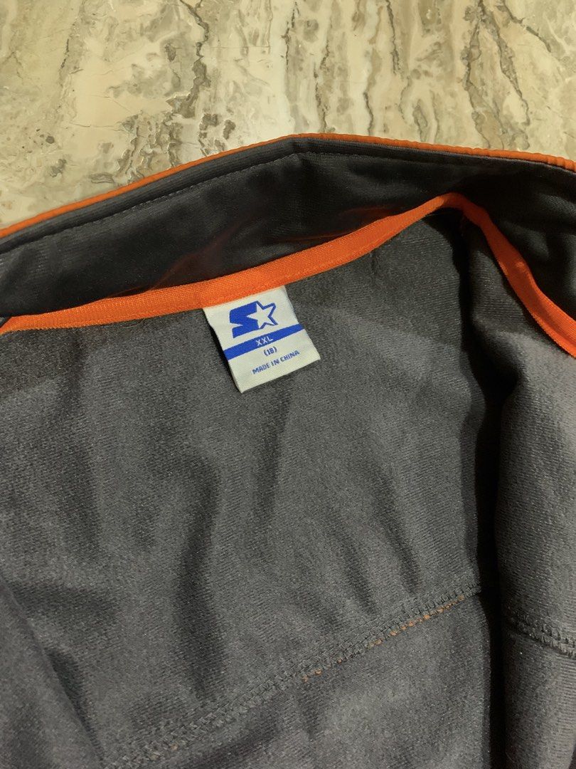 Starter Track Jacket (Category: Coats, Jackets and Outerwear) located in Cabanatuan. Submitted by sfracks (Listing ID 1428686090, Image 2). Description: Shoulder to waist: 25.5 Width: 18.5 Waist opening: 19 Shoulder to wrist: 24 Size tag: XXL Width of the sleeve: 7.5 Color may vary due to lighting Pay first before shipping Accepting Payment online only.
