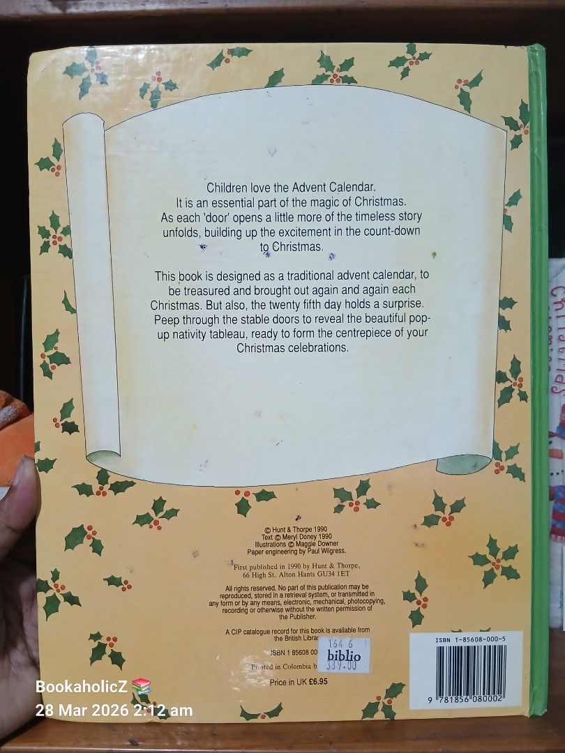The Advent Calendar Pop-Up Book (Category: Children's Books) located in Antipolo. Submitted by bookaholicz_dettori (Listing ID 1428777296, Image 3). Description: -preloved -hardcover -lift-the-flap and pop-up book -flaw: may punit MOP: •Gcash/Bank transfer •No SCO / No COD •Payment first •PM for queries.