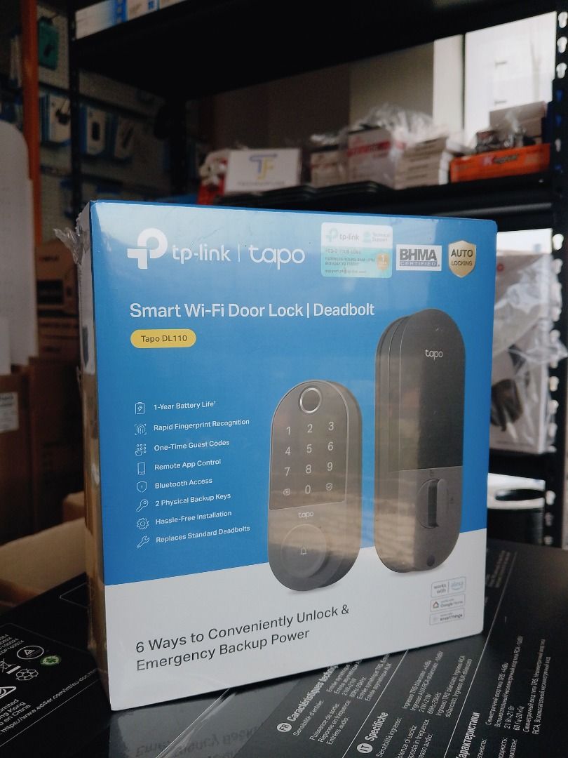 TP-Link Tapo DL110 Smart WiFi Passcode / Fingerprint Door Lock (Category: Security Systems & CCTV Cameras) located in Pasig City. Submitted by technofuseofficial (Listing ID 1428672793, Image 2). Description: TP-Link Tapo DL110 Smart WiFi Passcode / Fingerprint Door Lock Brand New and Original Items Store Location: 4F Unit 402, 604 Shaw Boulevard, Barangay Kapitolyo, Pasig City Same Day Delivery: - Lalamove delivery within Metro Manila - For walk