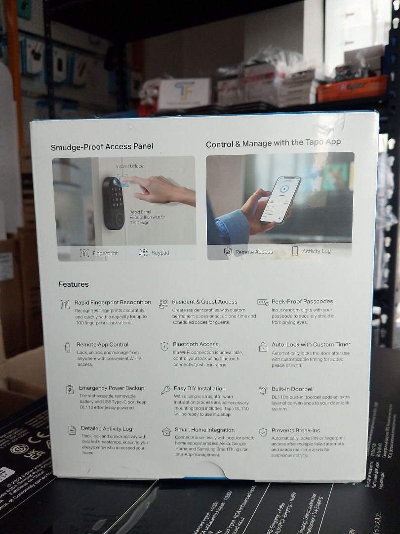 TP-Link Tapo DL110 Smart WiFi Passcode / Fingerprint Door Lock (Category: Security Systems & CCTV Cameras) located in Pasig City. Submitted by technofuseofficial (Listing ID 1428672793, Image 3). Description: TP-Link Tapo DL110 Smart WiFi Passcode / Fingerprint Door Lock Brand New and Original Items Store Location: 4F Unit 402, 604 Shaw Boulevard, Barangay Kapitolyo, Pasig City Same Day Delivery: - Lalamove delivery within Metro Manila - For walk