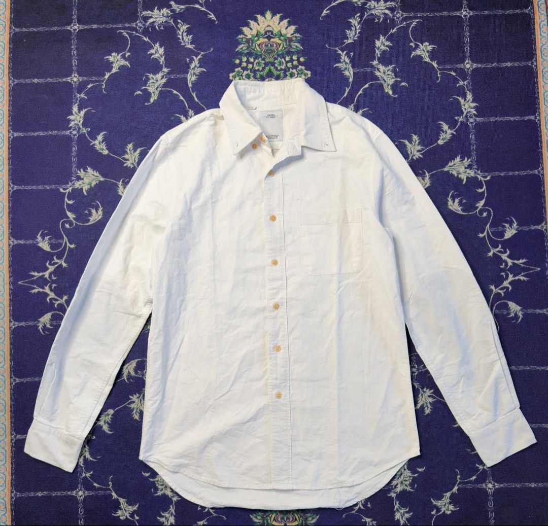 Visvim Button Down LS (Category: Formal Shirts) located in Valenzuela. Submitted by telagram (Listing ID 1428761843, Image 1). Description: Visvim White LS 3000 Width 20” Length 28.5” Shoulder 17” Sleeves 24.5”.