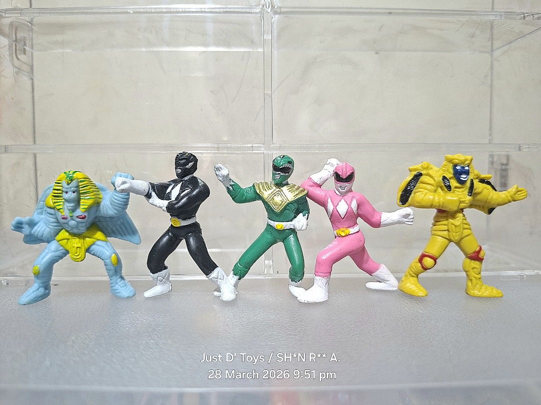 5 Pieces Power Ranger Super Mini Figures Set (Category: Action & Battle Toys) located in Quezon City. Submitted by just_d_toys_quezon_city (Listing ID 1428935220, Image 1). Description: 5 Pieces Power Ranger Super Mini Figures Set Php250.00 As in maliliit ito. Location: Cubao, QC MOP: Gcash (Payment First Basis) MOD: J&T Express, or Lalamove (shipping/ delivery fee to be shouldered by the buyer) #powerrangers #minis #black #green #pink.