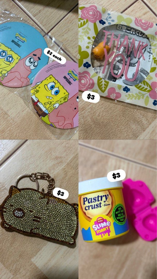 Assorted items (Category: Character Goods) located in Singapore. Submitted by rawrrrdino (Listing ID 1428927563, Image 3). Description: 📦 Mailing: $3 🚫 No meet-ups .