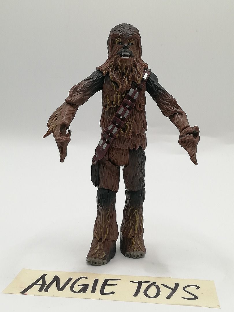 Authentic Hasbro Star Wars Chewbacca 3.75" Action Figure (Category: Figurines & Statues) located in Davao. Submitted by angiesvintagetoyshoppe (Listing ID 1428853495, Image 1). Description: Character: Chewbacca (Wookiee Co-pilot) Brand: Authentic Hasbro Scale: 3.75-inch Condition: Preloved / Loose. Missing Bowcaster weapon. Figure is well-articulated with minimal paint wear. What you see is what you get. Please review the pictures for the actual 