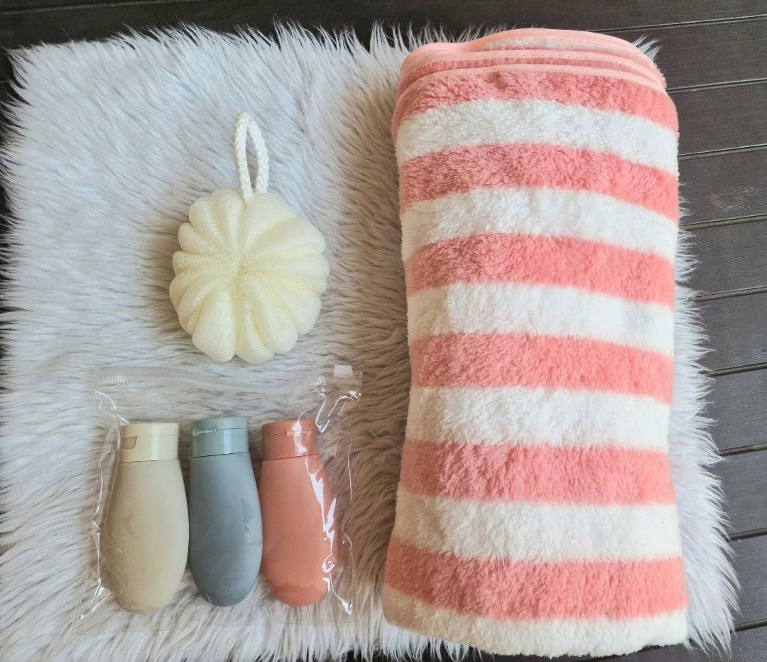 Bath Essentials Set (Towel,Loofah,Travel Bottle) (Category: Bath) located in Quezon City. Submitted by floreskari78555 (Listing ID 1428937735, Image 3). Description: Ready for some Vitamin Sea? 🌊☀️ Make a splash this summer with our ultimate Bath Essentials Set! Whether you're curating the perfect summer PR kit, searching for a standout corporate giveaway, or putting together a beach retreat package, this bundle brings the vacation vibes straigh