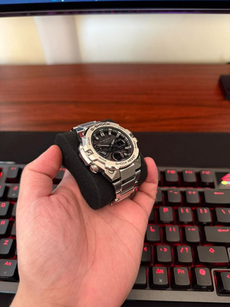 Casio G-Shock GST-B400 (Category: Men's Watches) located in Angeles City. Submitted by wastingdrip8447 (Listing ID 1428845365, Image 2). Description: FOR SALE ONLY: Casio G-Shock GST-B400 Condition: Mint condition, no issues, complete with box and warranty Features: - Solar powered - Time and date can be synced through Bluetooth Payment through GCash or Bank Transfer. .