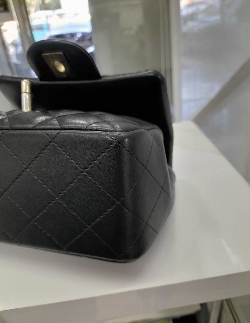 Chanel Mini square flap Bag (Category: Luxury Bags & Wallets) located in Makati City. Submitted by mysuitecloset (Listing ID 1428810143, Image 3). Description: Authentic Chanel Mini Square in black. Complete inclusions (box, paperbag, receip and dustbag) .
