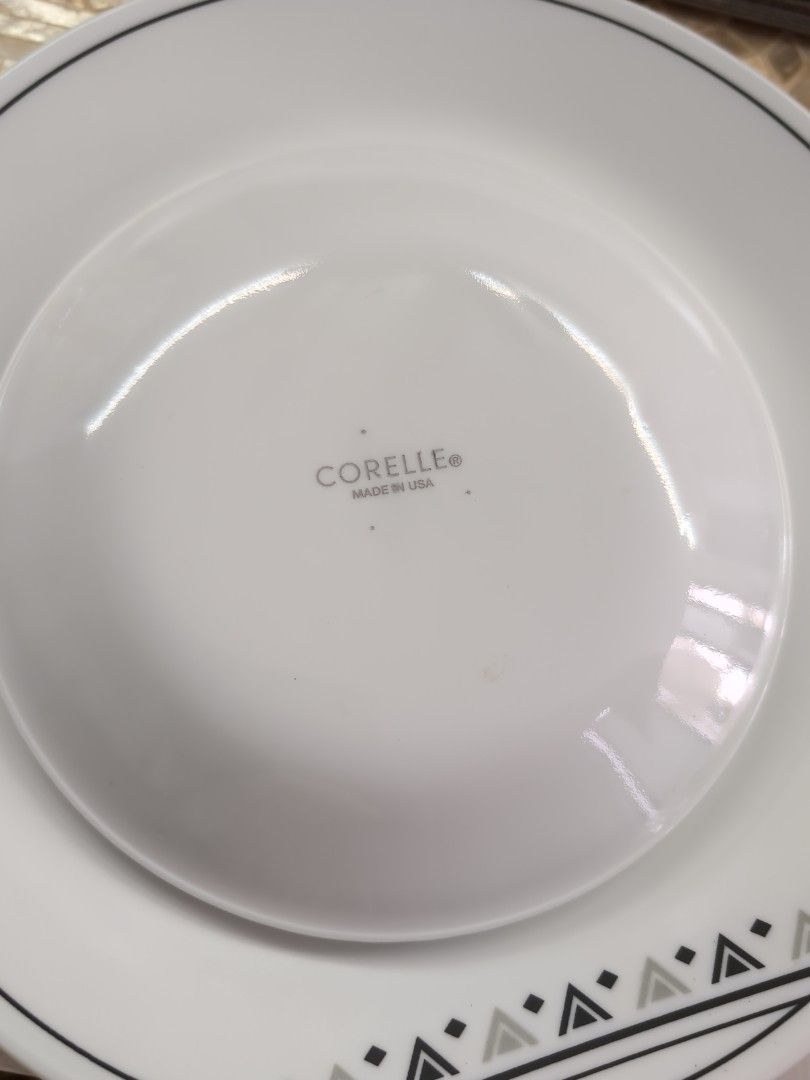 Corelle Plate Set - White with Geometric Design466873177174845441