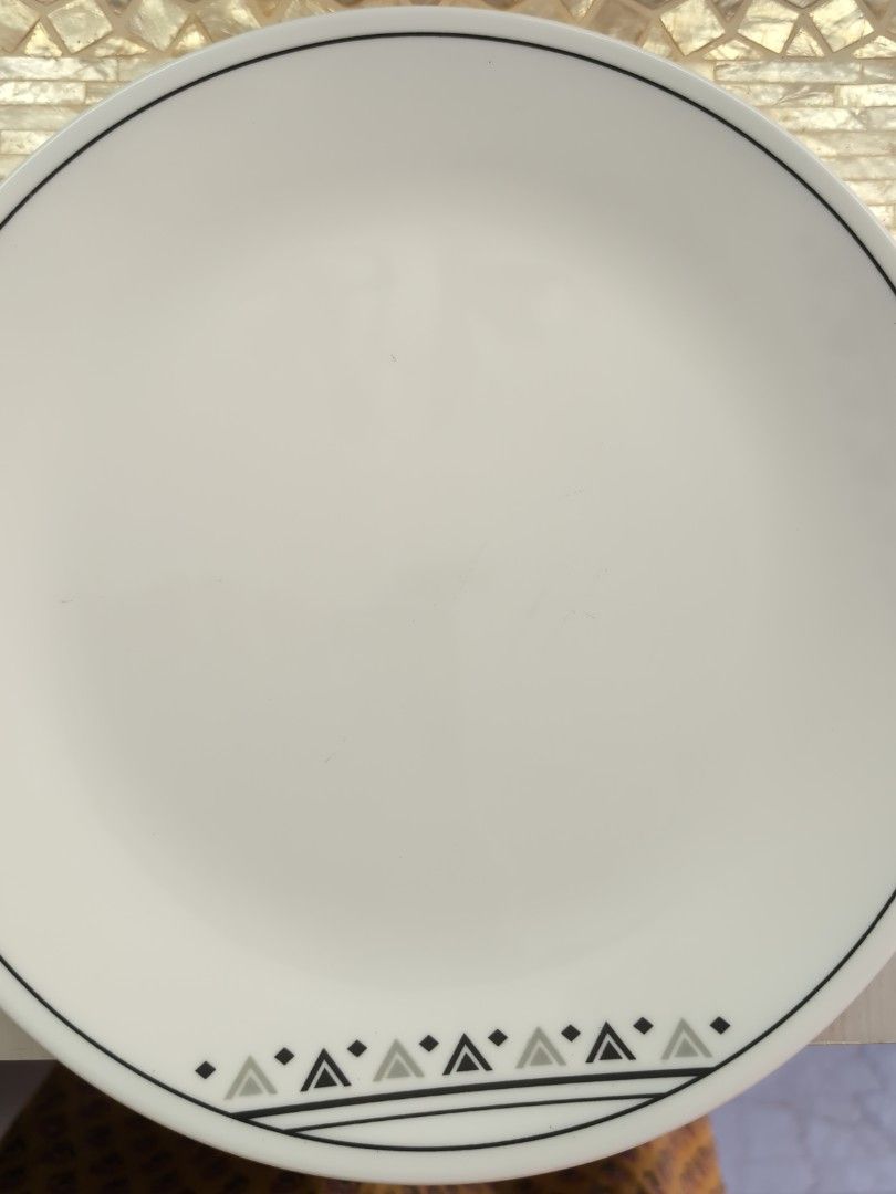 Corelle Plate Set - White with Geometric Design466873177174845442