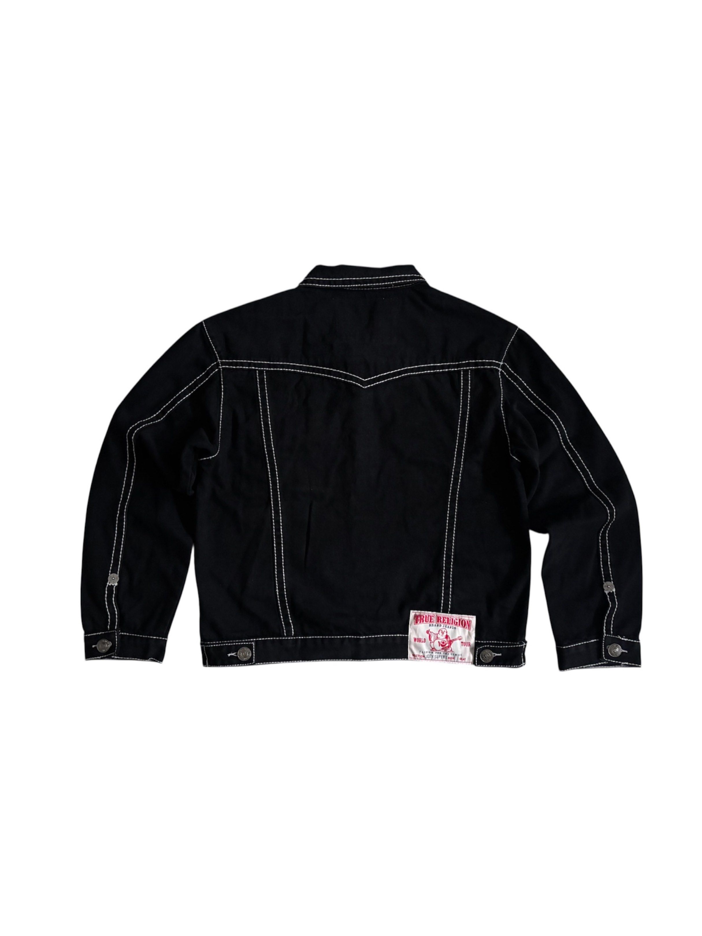 Denim Jacket (Category: Coats, Jackets and Outerwear) located in Candelaria. Submitted by drizzy.fitz.ph (Listing ID 1428807684, Image 2). Description: True Religion Denim Jacket SIZE: LARGE (24 x 26).