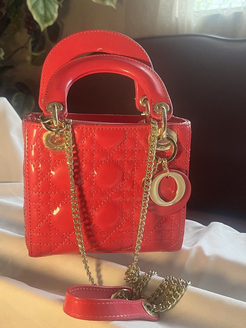 Dior Lady Dior Mini Bag Red (Category: Luxury Bags & Wallets) located in Quezon City. Submitted by charitydonations (Listing ID 1428877667, Image 2). Description: Good condition still have the dustbag and card @uth not guaranteed.