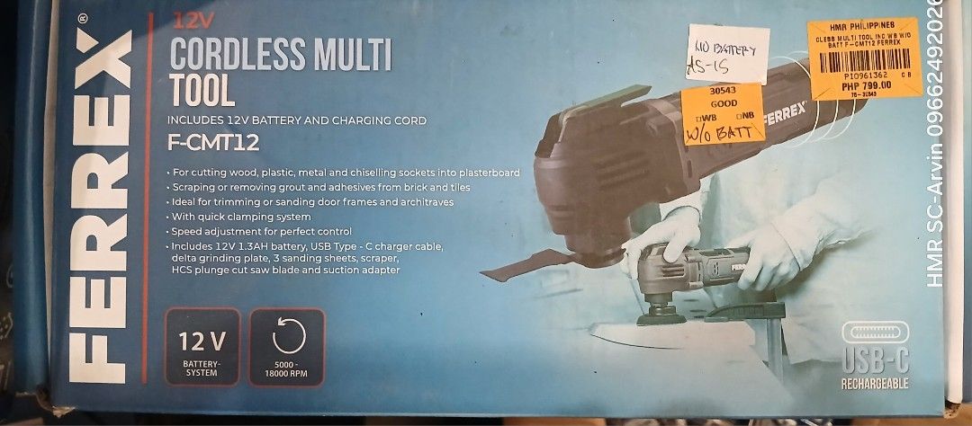 Ferrex Cordless Multi Tool w/out Battery & Charging Cord (Category: Construction Tools & Equipment) located in Manila. Submitted by sc_arvin (Listing ID 1428822029, Image 1). Description: .