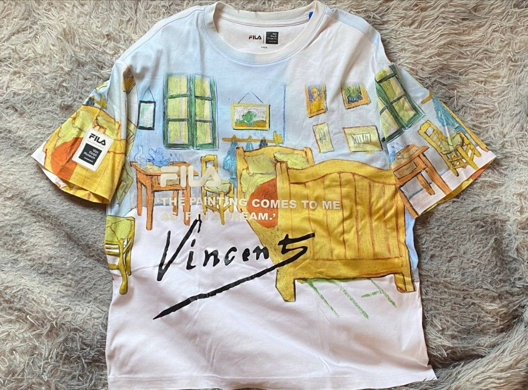 FILA x Van Gogh Museum Shirt (Category: Tshirts & Polo Shirts ) located in Paranaque City. Submitted by tofu.vntg (Listing ID 1428954536, Image 2). Description: -FILA Spring Collection: Van Gogh Museum Shirt -Dimes: 21.5 x 26.5 -Issue/s: NO ISSUES brand new condition, flawless Open for offers 🫡 📌 Please Read Before Purchasing • All items are vintage / thrifted – expect normal signs of wear due to age • Color may vary slightly due to lighting an