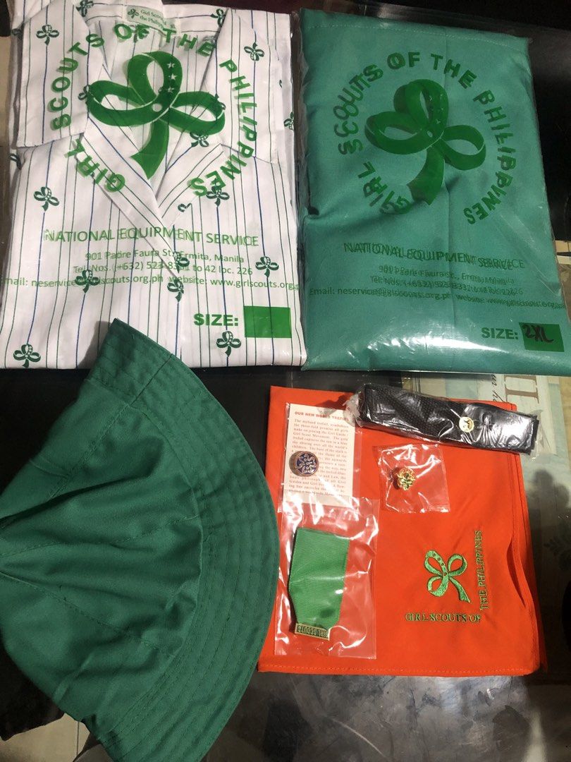 RePriced 1500! October Sale! Girl Scout Uniform Set Junior High School Students (Category: Dresses) located in Mandaluyong City. Submitted by jennyitems (Listing ID 1428974042, Image 1). Description: 🍀 Brand: Girl Scout of the Philippines 🇵🇭 Store • (Bought all at 2,600) ⚜️ Condition: Like New 🍀 Size: XL-2XL ⚜️ Set Inclusions: 1. Blouse (XL) 2. Skirt (2XL/32inches) 3. Orange Scarf 🧣 4. Black Belt 5. Hat 6. Shoulder Tag or Patch 🍀 Can be use