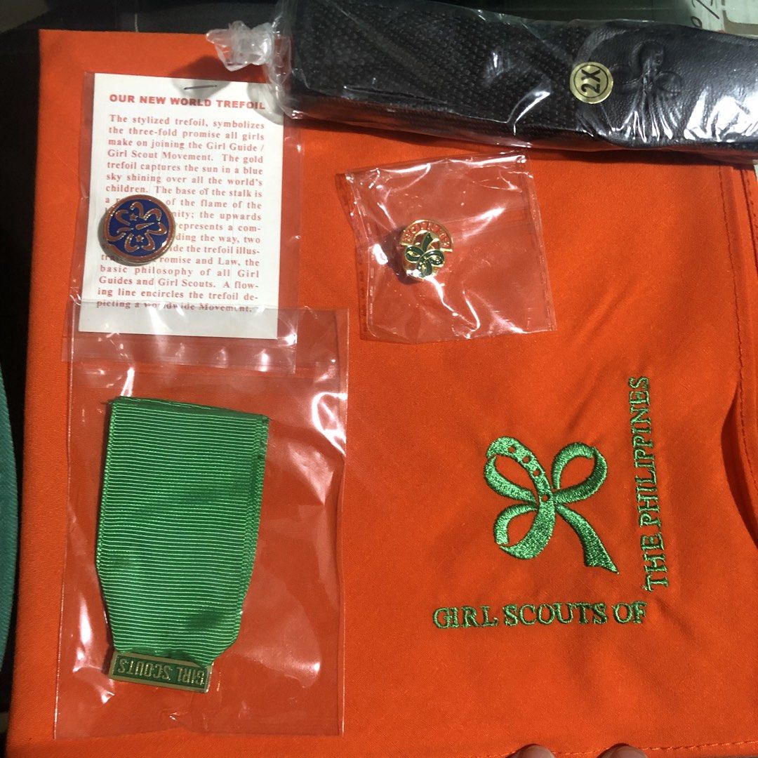 RePriced 1500! October Sale! Girl Scout Uniform Set Junior High School Students (Category: Dresses) located in Mandaluyong City. Submitted by jennyitems (Listing ID 1428974042, Image 3). Description: 🍀 Brand: Girl Scout of the Philippines 🇵🇭 Store • (Bought all at 2,600) ⚜️ Condition: Like New 🍀 Size: XL-2XL ⚜️ Set Inclusions: 1. Blouse (XL) 2. Skirt (2XL/32inches) 3. Orange Scarf 🧣 4. Black Belt 5. Hat 6. Shoulder Tag or Patch 🍀 Can be use