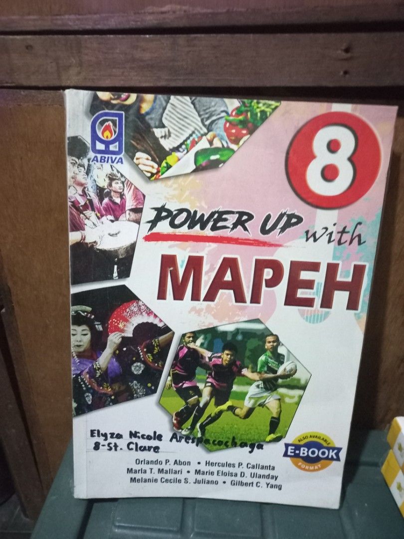 Grade 8 Power Up with MAPEH Textbook (Category: Textbooks) located in Quezon City. Submitted by msdcshop (Listing ID 1428853706, Image 1). Description: junior level book used like new take all.