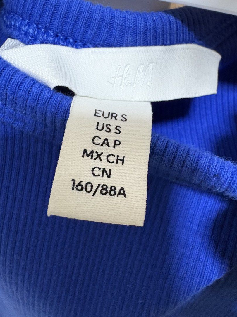 H&M Ribbed Crop Top - Blue (Category: Others Tops) located in Taguig. Submitted by cmdcn (Listing ID 1428883983, Image 2). Description: .