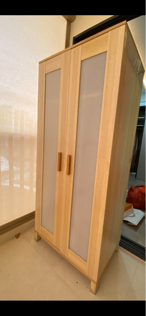 IKEA Wardrobe with Frosted Glass Doors, Furniture & Home Living ...