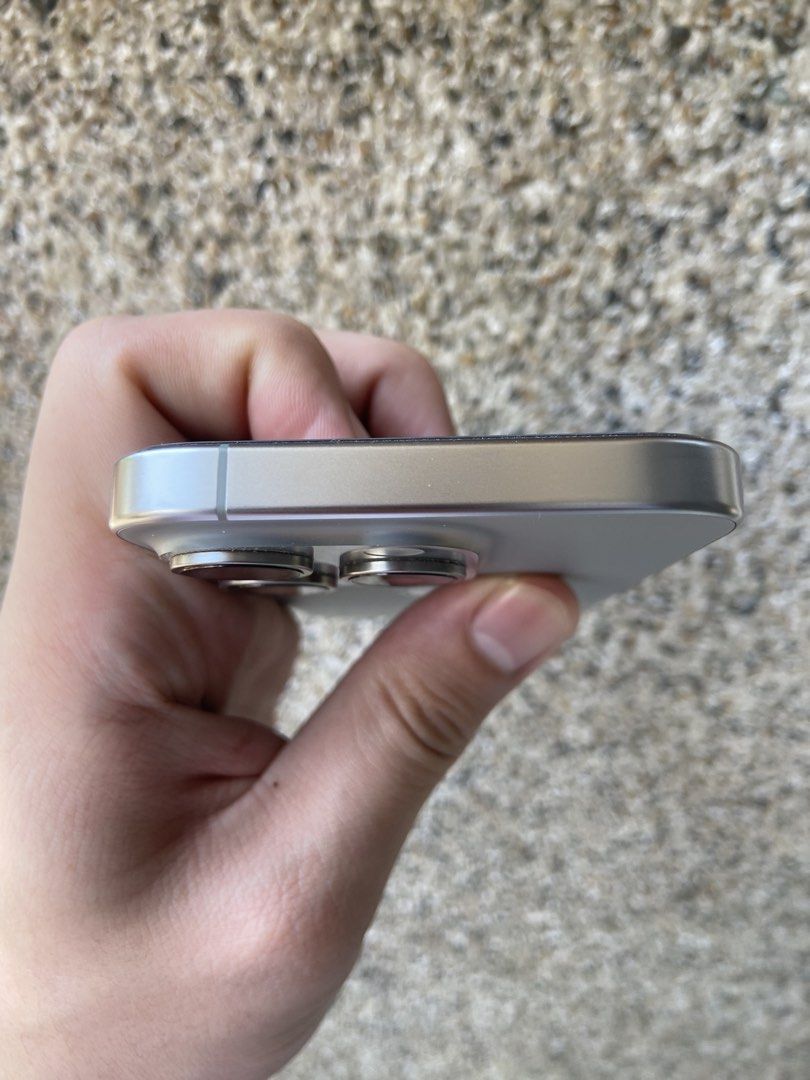 iPhone 15 Pro 128GB ESIM US VARIANT (Category: iPhone 15 Series) located in Manila. Submitted by marco.21 (Listing ID 1428812199, Image 3). Description: - iPhone 15 Pro - Natural Titanium Color - 128GB Storage - FU ESIM ONLY - 1073 Cycle Count - 82%BH Inclusion: unit and case! NOTE!: ESIM ONLY US VARIANT NO SIM SLOT!.