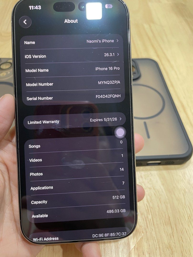 Iphone 16 Pro 512gb (Category: iPhone 16 Series) located in Cavite. Submitted by rwyanewade39874 (Listing ID 1428795679, Image 3). Description: RUSH Iphone 16 Pro 512gb 95bh 280cc No issues Warranty ended July2026 Bought June 2025 Unit plus cases No box ginawang laruan ng anak ko di na mahanap Meetup loc Carmona Cavite.