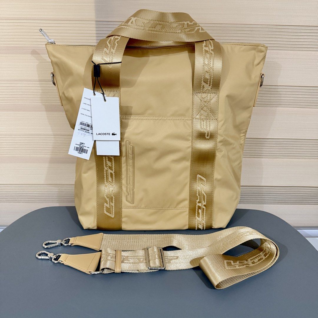 Lacoste Tote Bag - Brand New (Category: Tote Bags) located in Rizal. Submitted by mausan (Listing ID 1428870958, Image 1). Description: Lacoste Tote Bag Brand New Color: Lark Pastille (Beige) Original Price: P10,300 ($172) Sale Price: P4,000 RFS: Bought too many bags .