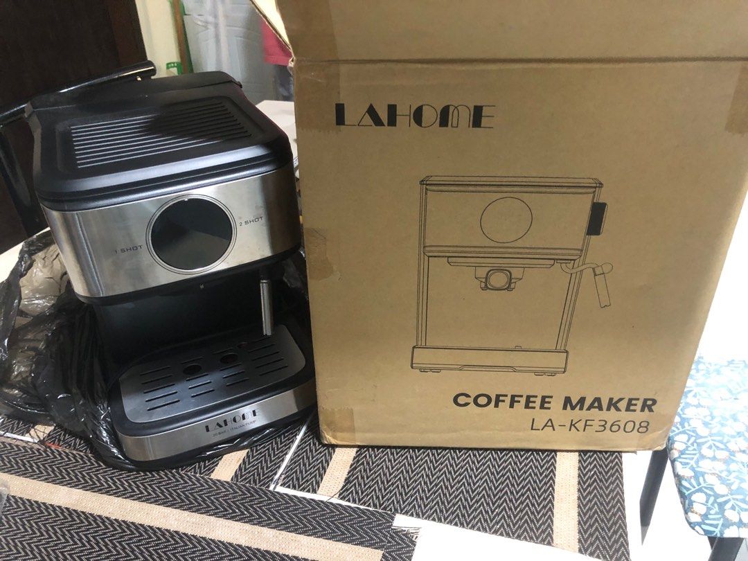 LAHOME Coffee Maker LA-KF3608 (Category: Coffee Machines & Makers) located in Pasig City. Submitted by zentushia49 (Listing ID 1428979471, Image 1). Description: Specs on photos. Slightly used and in mint condition. See photos for included accessory .
