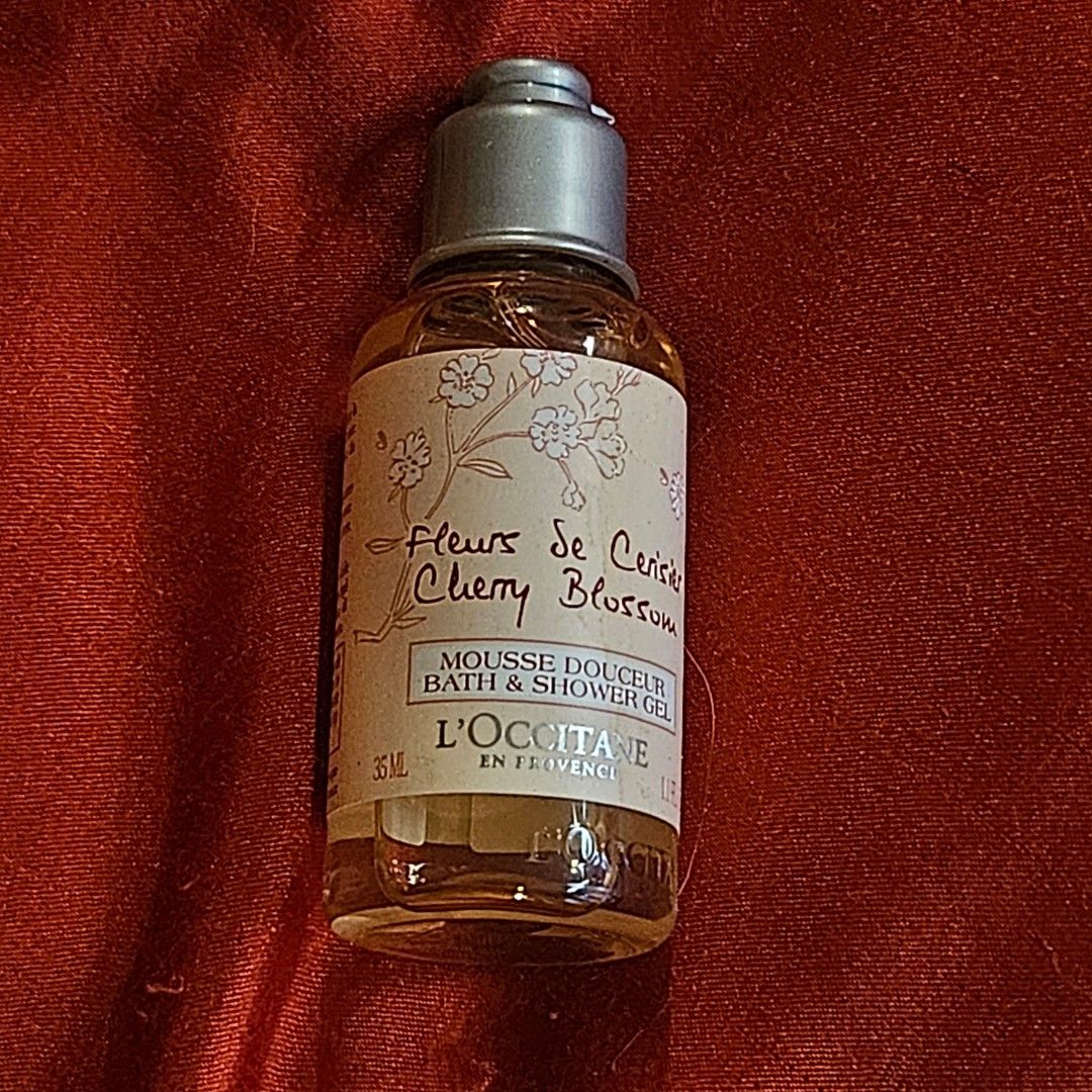 L'Occitane Cherry Blossom Bath & Shower Gel 35ml (Category: Bath) located in Manila. Submitted by smartluxeph (Listing ID 1428949641, Image 1). Description: L’Occitane Cherry Blossom Bath & Shower Gel (35ml) 🌸 Light floral cherry blossom scent 🌸 Gentle, luxurious cleansing 🌸 Travel-size / perfect for gifting 🌸 From premium French skincare brand 💸 ₱150 Condition: BNEW Note: PIOG 💄 LP as indicated 📿 MOP: Maya, GoTyme, Bank transfer via QR co