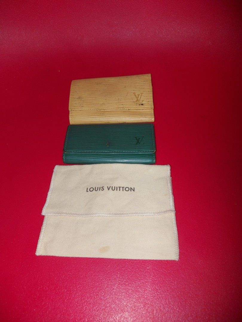 Louis Vuitton Key Holder bundle 2pcs (Category: Luxury Bags & Wallets) located in Quezon City. Submitted by threetwotwo2ndaccount (Listing ID 1428794714, Image 1). Description: Authentic Louis Vuitton key holder. Features a green Epi leather exterior and a snap closure. The interior has key rings and a snap closure. Includes a dust bag. The key holder is made in Spain..