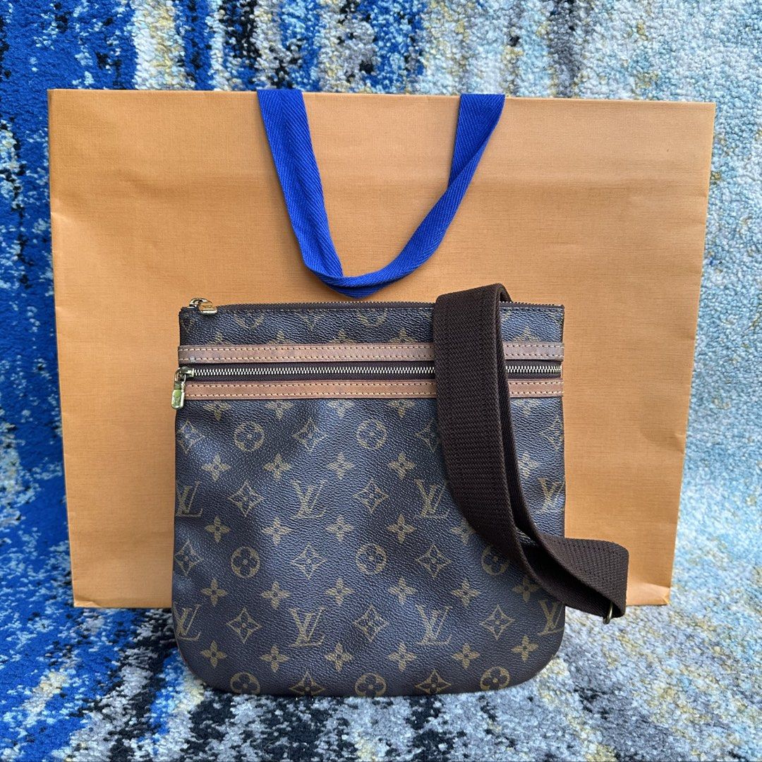 Louis Vuitton Monogram Pochette Bosphore Crossbody Bag (Category: Luxury Bags & Wallets) located in Paranaque City. Submitted by changingclassic (Listing ID 1428935022, Image 1). Description: Louis Vuitton Monogram Messenger Bag -Authentic 💯 -Includes paperbag, dustbag, entrupy -Actual photos posted, what you see what you get -Sign of used kindly check all the attached photos DM FOR INTERESTED.
