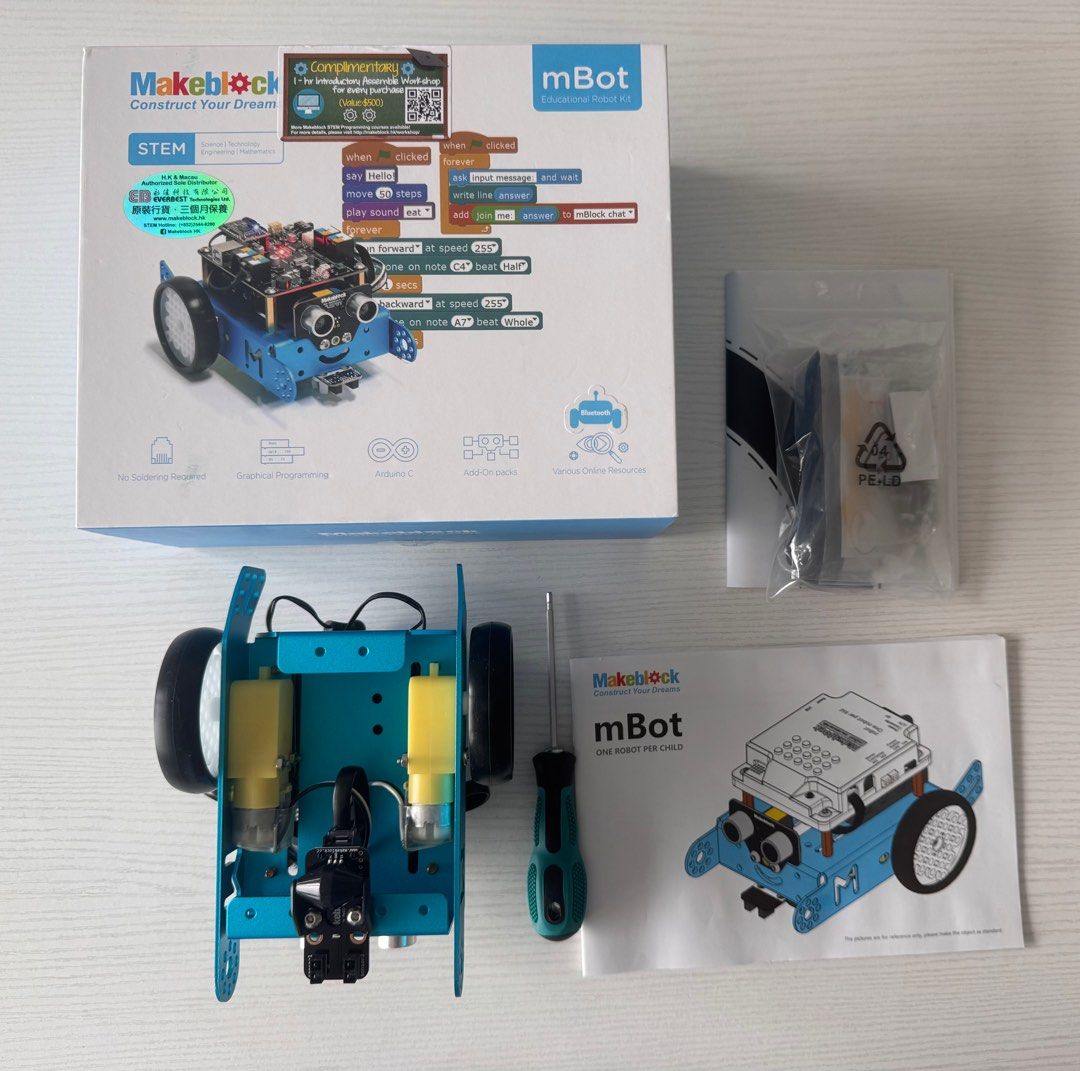 Makeblock mBot （分類：益智學習玩具）位於 Hong Kong。 由 makamching 提交（商品編號 1428863328，圖片 1）。簡介： 原裝行貨 。