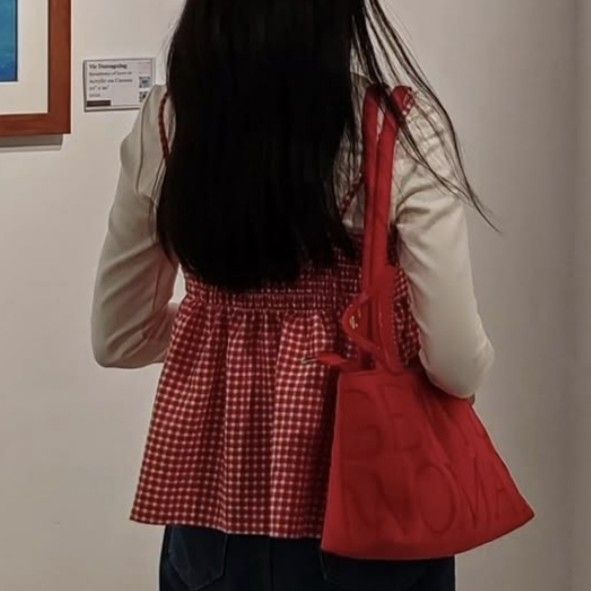 Maloi Gingham Coquette Peplum Top (Category: Dresses) located in Binan City. Submitted by naja.girl (Listing ID 1428971131, Image 2). Description: Red Maloi Gingham Coquette Peplum Top Good as brand new, used once .
