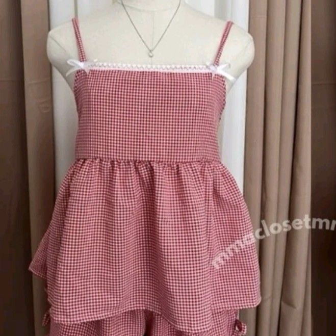 Maloi Gingham Coquette Peplum Top (Category: Dresses) located in Binan City. Submitted by naja.girl (Listing ID 1428971131, Image 1). Description: Red Maloi Gingham Coquette Peplum Top Good as brand new, used once .